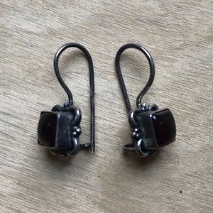 Sterling Silver and Garnet Earrings